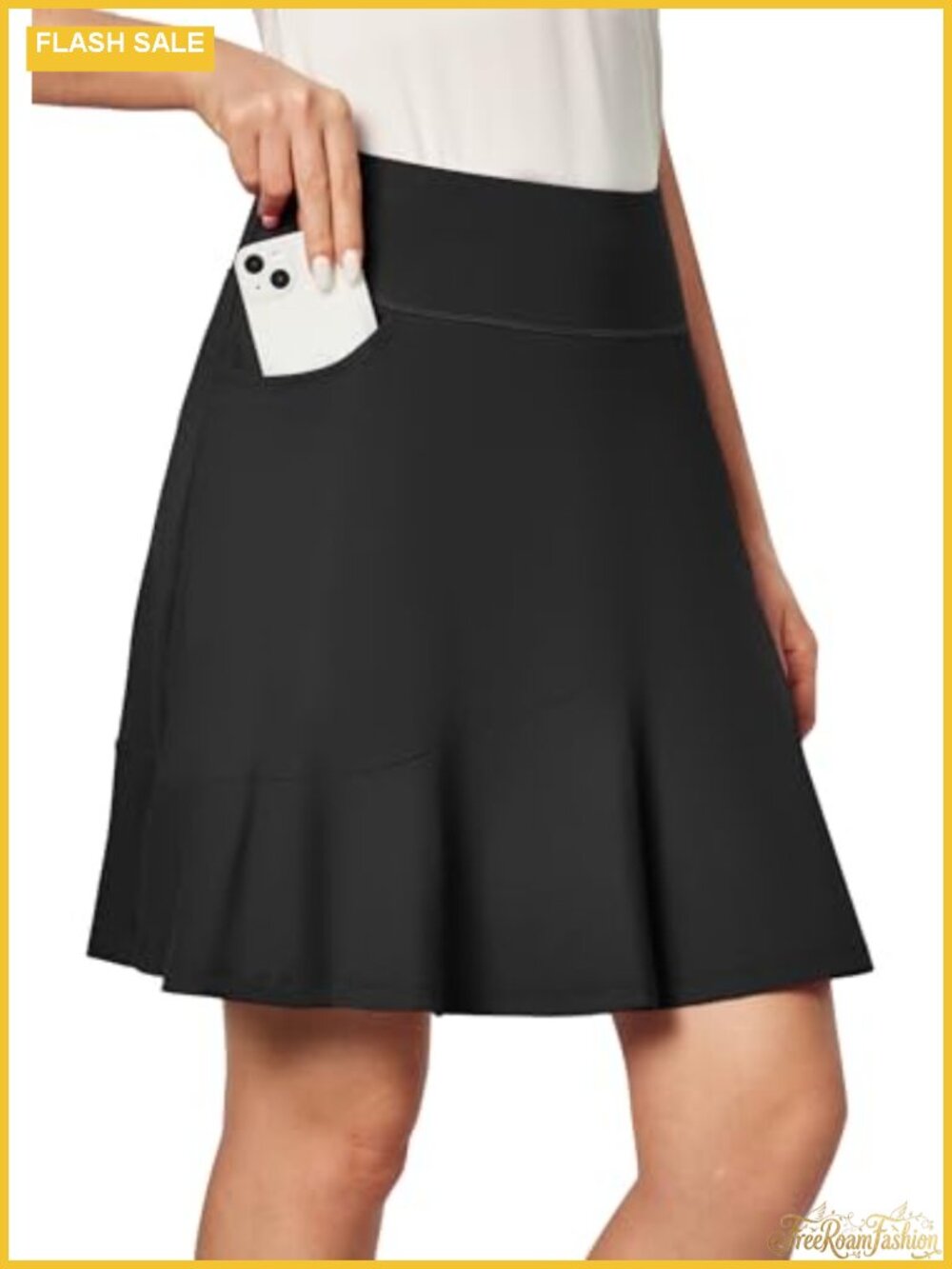 Women's 20" Knee Length Skorts with Pockets Ruffle Golf Athletic Skirt